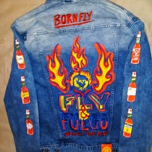 Born Fly Kids Denim Jacket Tabasco Hot Sauce